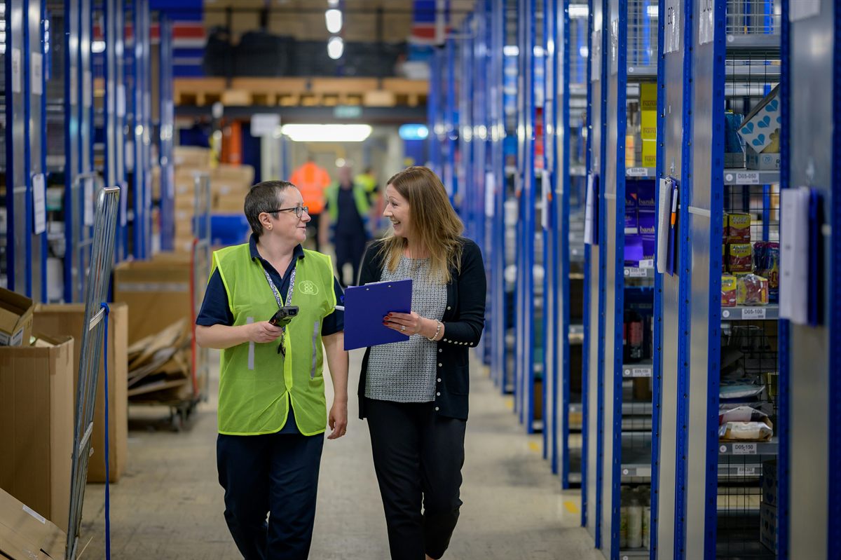 A business owner managing inventory